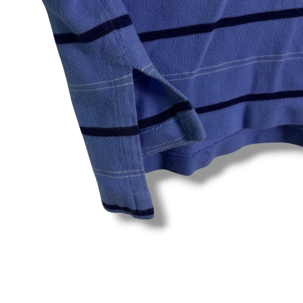 Polo Ralph Lauren Polo Men L Blue Striped Short Sleeve Pony Classic Preppy Golf